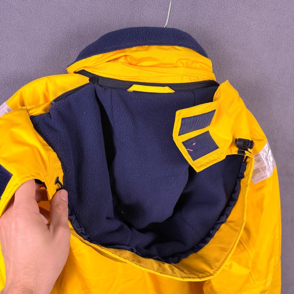 Quark Expeditions Parka Jacket Mens Small Yellow Hooded Fleece Lined Heavyweight - Picture 10 of 15